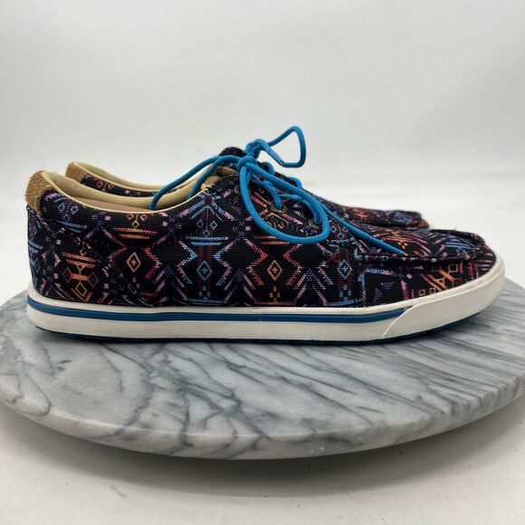 Twisted X Womens 9 Shoes Southwest Aztec Boat Classic Kicks Lace Up Sneaker - Picture 2 of 14